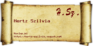 Hertz Szilvia névjegykártya